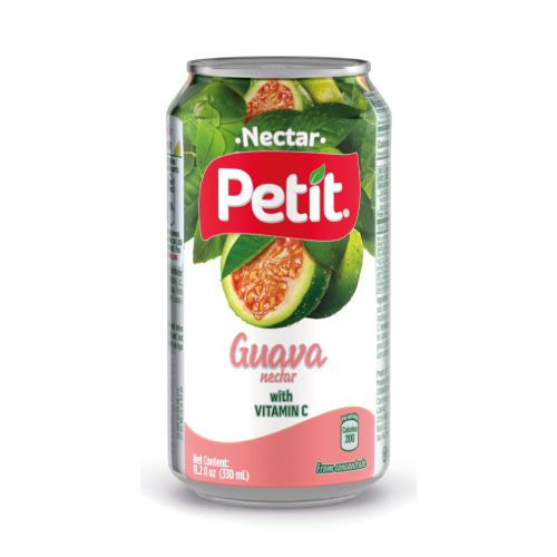 Petit Guava Nectar, 330 ml Cans (Pack of 24) – Refreshing Tropical Fruit Juice Beverage