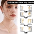 thumbnail image 3 of 200Pcs Snap on Bails 18K Gold Plated Open Pinch Clip Bail Clasp Connectors Pendant Charm for DIY Necklace Jewelry Making, 3 of 9