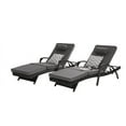 thumbnail image 3 of 77'' Long Outdoor Reclining Chair Set of 2, Patio Wicker Chaise Lounges with 5-Level Adjustable Backrest & Thick Cushions for Poolside Deck, Dark Gray, 3 of 9