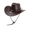 thumbnail image 4 of Accesorios para sombrero de vaquero occidental, sombrero de ala ancha para presentaciones en el escenario, festivales de Halloween Marrón, 4 of 9