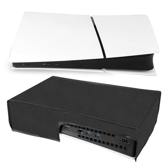 Horizontal Mode Dust Cover for PS5 slim Console 1680D Oxford Cloth Anti-Scratch Waterproof Dust Guard Backend Cutaway Design