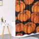 thumbnail image 5 of Juego de cortina de ducha de otoño con tapa de inodoro y alfombras antideslizantes, 4 piezas de cortinas de ducha de bosque de calabazas en follaje otoñal para baño, decoración de baño de otoño, 5 of 7