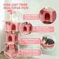 thumbnail image 4 of PawHut 63 Inch Cat Tree with Sisal Scratching Posts, Condos, Pink, 4 of 10