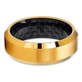 thumbnail image 3 of Silly Kings Jewelry 8mm Yellow Gold Tungsten Wedding Band - Carbon Fiber Ring - Yellow Gold Tungsten (15), 3 of 4