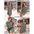 thumbnail image 4 of Ekouaer Ladies Sleepwear Short Sleeve Casual Night Shirt Stretchy Viscose Sleep Dress with Pocket Loungewear, 4 of 6