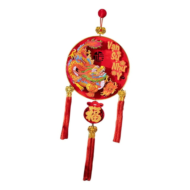 Decoración colgante de año Nuevo Chino, señal de puerta para Festival de Primavera, personajes de bendición, colgante de borla para vacaciones, sala Estilo A