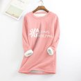 thumbnail image 2 of Jinhomg Plus Size Cute Sweatshirt for Women Comfy Thick Fleece Letter Print Loungewear Tops Fall Plus Size Long Sleeve Crewneck Pullovers Pink XXL, 2 of 6