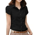 thumbnail image 2 of Women short Sleeve Blouses Shirts Elegant Summer Korean Fashion Work Casual Tops, 2 of 7