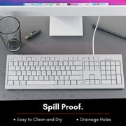Macally White 104 Key Full Size USB Keyboard with Number Pad and Shortcut Keys for Mac