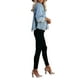 thumbnail image 2 of VISgogo - Chaqueta de mezclilla lavada para mujer, manga larga, con botones, suelta, para novio VISgogo moda, 2 of 9