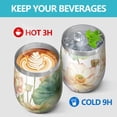thumbnail image 4 of 12oz Stainless Steel Insulated Wine Tumbler with Lid and Straw – Double Wall Vacuum Mug for Hot & Cold Drinks, 304 Steel Interior, Sweat-Free Design, 4 of 5