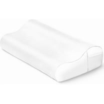 Thickened Satin Pillowcase for Contour Memory Foam Pillows, 24" x 14" x 5.1"/3.5" Cervical Pillow Case, Soft Pillow Cover Only (White)