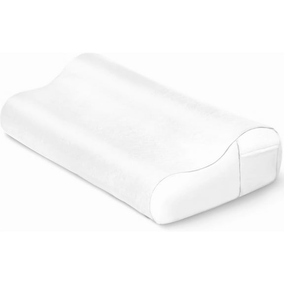 Thickened Satin Pillowcase for Contour Memory Foam Pillows, 24" x 14" x 5.1"/3.5" Cervical Pillow Case, Soft Pillow Cover Only (White)