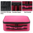 thumbnail image 4 of Makeup Bag Organizer for Cosmetics Makeup Brushes Toiletry Oxford Cloth PU Leather Rose Red, 4 of 7