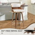 thumbnail image 6 of Dycanpo 26”Bar Stools Swivel, Wood Counter Height Bar Stools Set of 3 for Home Bar, White, 6 of 7