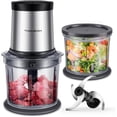thumbnail image 1 of Food Processor 4 Cup, Electric Meat Grinder, Food Chopper with 2 Bowls, 2 Speed & 4 Blades for Vegetable, Meat, Nuts, Functions for Chopping, Dicing, Mixing and Puree, BPA-Free, 1 of 7
