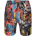 thumbnail image 4 of Jean Michel Basquiat Men's Beach Shorts Quick Dry Athletic Workout Swim Shorts Elastic Waist Drawstring Summer Shorts, 4 of 5