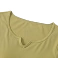 thumbnail image 6 of Nestiefly Womens Short Sleeve Shirts with Built in Bra V Neck Basic Tee Tops Summer Athletic Workout Yoga Padded Shirts Yellow XL, 6 of 7