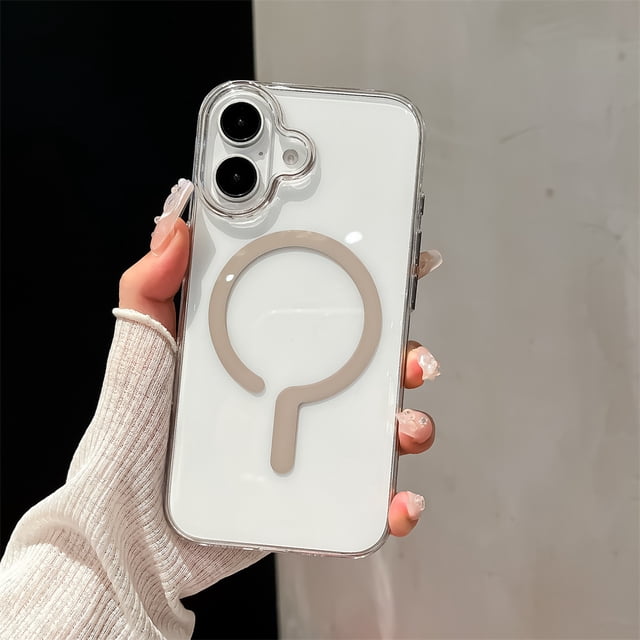 Pour Magsafe Étui Rigide Transparente pour iPhone 16 15 14 13 12 Pro Max Plus Charge Sans Fil Magnétique Transparente Ultra Mince Couverture TaiH pour iPhone 14 ProMax