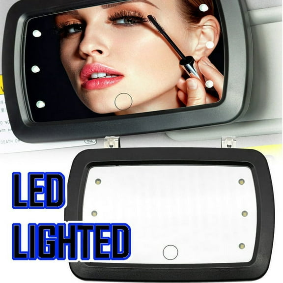 Car Sun Visor Mirror Interior Makeup Shade Vanity Mirror Portable 6 LED Lighted Clip-on LED Lights Universal