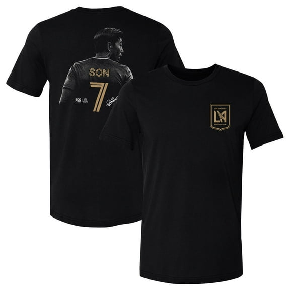 Men's 500 Level Son Heung-Min Black LAFC Bitmap Graphic T-Shirt