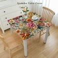 thumbnail image 2 of nygtbtfer Flower Tablecloth Fitted Table Cover for Tables Wipeable Elastic Table Cloth for Outdoor Picnic Camping Dining Party, Modern Abstract Painting Art, 2 of 7