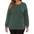 thumbnail image 4 of OutfitShow Plus Size Sweatshirts for Women Crewneck Long Sleeve Casual Tunic Tops Lightweight Pullover with Pockets,S-5XL, 4 of 9
