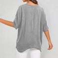 thumbnail image 2 of WERYOUNG Women's Asymmetrical T Shirt Fashion Solid Color Crew Neck T-Shirts Short Sleeve Casual Tee Holiday Vacation Trendy Top XXL, 2 of 6