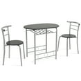 thumbnail image 1 of 3 Piece Dining Table and Chairs Set,Small Kitchen Table Set for 2,Silver&Black, 1 of 8