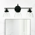 thumbnail image 2 of Robert Stevenson Lighting Avalon - Metal and Glass 3-Light Vanity Light, Matte Black, 2 of 5
