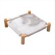 thumbnail image 1 of Cama Elevada para Mascotas, Taburete para Perros y Gatos, Silla para Mascotas con Patas de Madera, Cama de Felpa para Mascotas, Sofá para Cachorros Gris, 1 of 6
