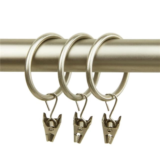 Central Design 1927-03 Anneaux de Rideau 1.375 Po avec Clips, Or Clair - Ensemble de 10