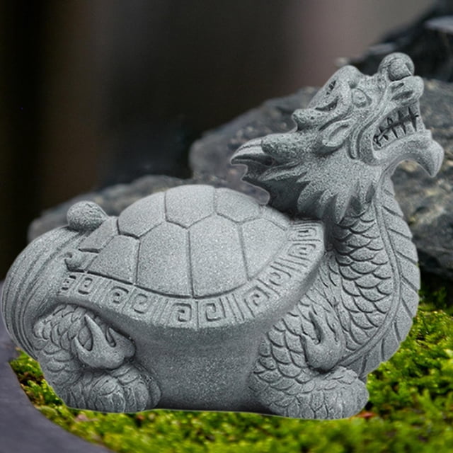 Dragon Turtle Tea Pet Ornaments Decoración de acuarios Tortoise Micro Paisajismo Tortugas Dragón Figuras para la mesa de la mesa de té Sala de estar M