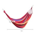 thumbnail image 5 of Double Hammock, 2 Person Cotton Canvas Portable Hammock, with 2 Anti Roll Balance Beam and Sturdy Metal Knot Tree Straps for Tree, Camping, Backyard and Beach, Carrying Bag Included, 5 of 5