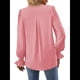 thumbnail image 4 of Blusas de Larga para Mujer 2025, Elegantes, Informales, con Cuello en V, Tipo Túnica, Blusa Holgada de para el Trabajo. Rosa XL, 4 of 5