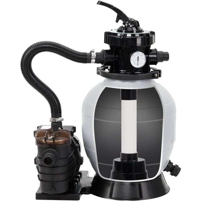 Garvee 13-inch Sand Filter Pump System with 6-Way Valve for Above Ground Pools