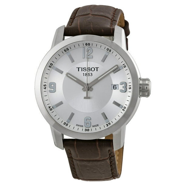 Tissot - Tissot PRC 200 Quartz Silver Dial Brown Leather Sport Mens ...