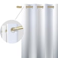 thumbnail image 4 of Nanqianyi Blue and Grey Stripe Ombre Blackout Curtains 42 X 96 Inch Length, Gradient Room Darkening Thermal Insulated Grommet Drapes for Bedroom, 2 Panels, 4 of 7