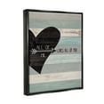 thumbnail image 3 of Stupell Industries All of Me Loves All Of You Distressed Heart Jet Black Framed Floating Canvas Wall Art, 16x20, by Jo Moulton, 3 of 5