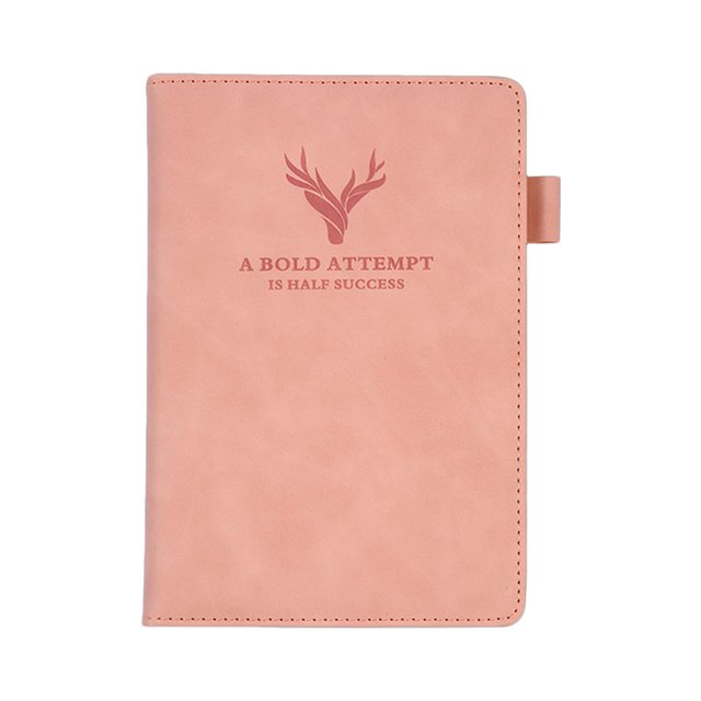 Bloc de notas de cuero sintético B5, 132 hojas, con rayas universitarias, para hombres y mujeres de negocios y oficina, color rosa