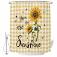 thumbnail image 2 of Sunflower Waterproof Fabric Shower Curtain,Yellow Plaid Lattice You Are My Sunshine Waterproof Fabric Shower Curtain for Bathroom Curtains Bathtubs Hotel Shower Curtains with 12 Hooks Standard 72x72, 2 of 8