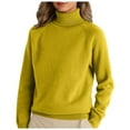 thumbnail image 2 of Pullover Sweaters for Women Long Sleeve Mock Neck Sweater Soft Winter Basic Turtleneck Knit Sweater Outfits Loose Fit Pullover Top Fall Winter Outfits,Fuzzy Knit Tops Trendy Chunky Warm Sweater, 2 of 4