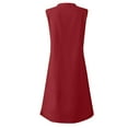 thumbnail image 4 of CIENVNSTG Summer Sleeveless V-Neck Beachwear Solid Oversized Dress Female Fashion Elegant Maxi Dress Wine XL, 4 of 7