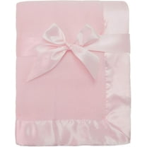 American Baby Company Fleece Blanket 30 X 40 with 2 Satin Trim, Pink, for Girls