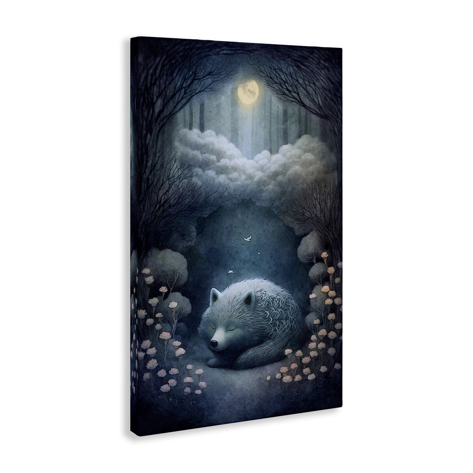 Stupell Industries Mystic White Wolf Landscape Painting Gallery Wrapped Canvas Art Print Wall Art, 16 x 24
