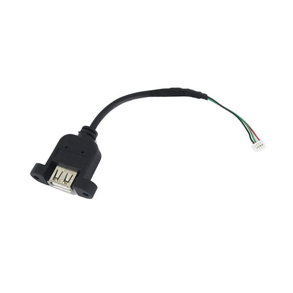 USB A Single Female Panel Mount to 1X4 Pin Internal USB Connector 6 In