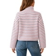 thumbnail image 6 of UDAUDU Womens Striped Cardigan Sweater Mock Neck Fall Knit Zip Up Long Sleeve Loose Fit Trendy Office Travel Casual Wear 2XL, 6 of 7