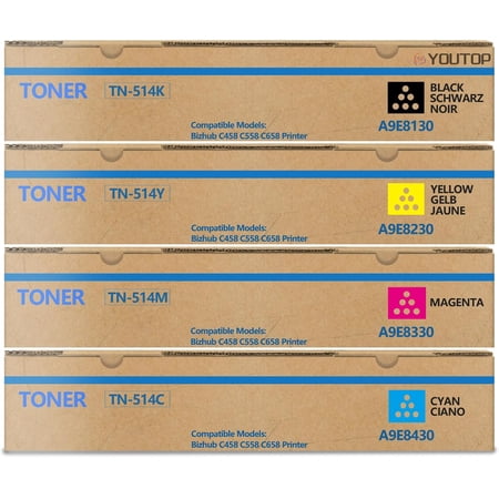 4PK TN512 TN513 TN514 TN515 TN516 TN324 Toner Cartridge Compatible for Konica Minolta bizhub C458 C558 C658 C258 C308 C368 C454 C554 Printer
