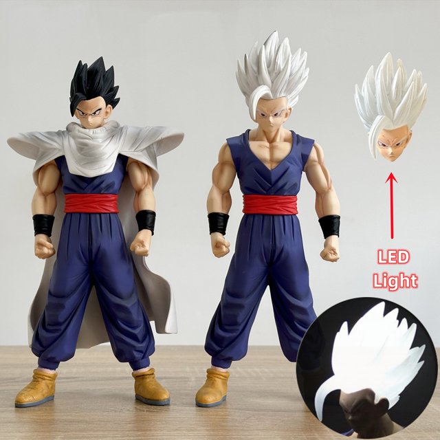 Anime Dragon Ball Z Super Hero White Hair Son Gohan PVC Statue Collectible Model Toys Gift zhangyuxiang LED