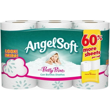 Angel Soft Bath Tissue, 12 Double Rolls, Prints, 12ct